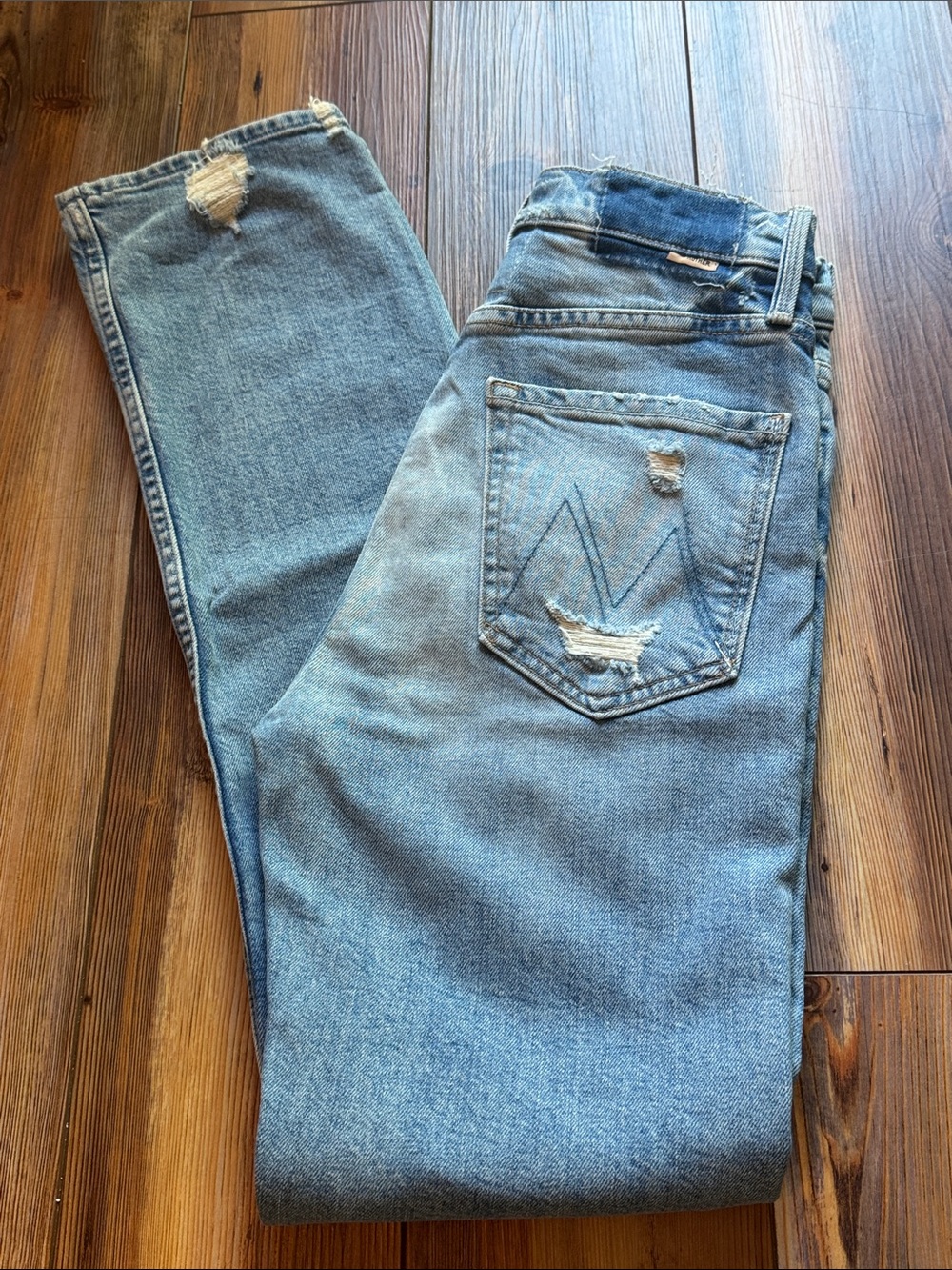 MOTHER High Waisted Rider Skimp The Confession Distressed Jeans Size 26 - Picture 7 of 8
